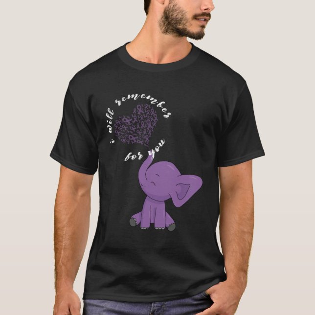 Alzheimer Monat I Endalz Purple Bow Elephant  1 T-Shirt (Front)