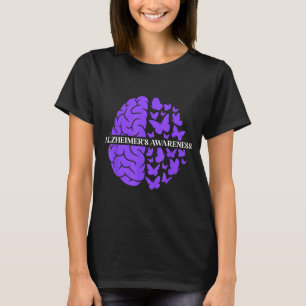 Alzheimer’s awareness support purple brain T-Shirt