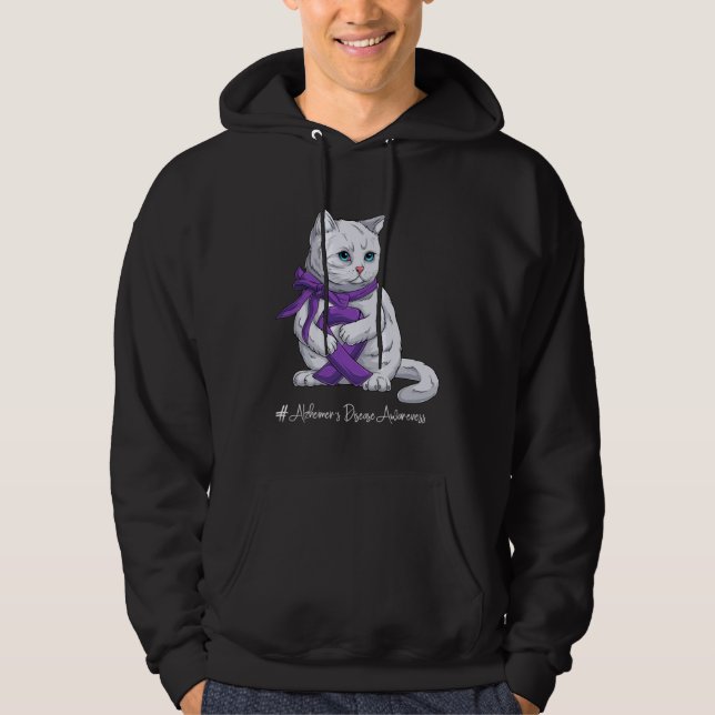 Alzheimer s Disease Awareness Month Purple Ribbon  Hoodie (Front)