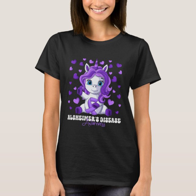 Alzheimer s Disease Awareness Month Purple Ribbon  T-Shirt (Front)