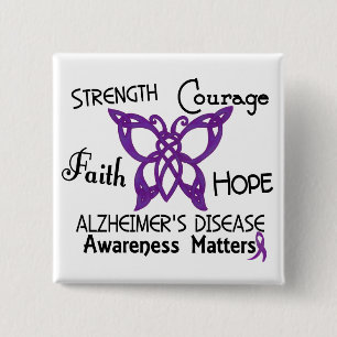 Alzheimer’s Disease Celtic Butterfly 3 15 Cm Square Badge