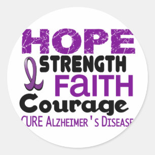 Alzheimer’s Disease HOPE 3 Classic Round Sticker