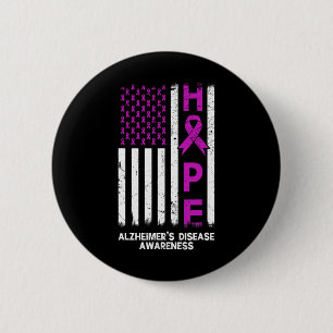 Alzheimerheimer Disease Awareness American Flag Me 6 Cm Round Badge