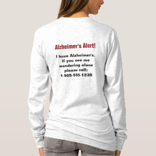 Alzheimer's Alert with Personalised Phone Number T-Shirt