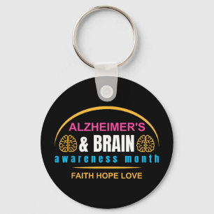 Alzheimers and Brain Awareness Month Faith Hope Key Ring