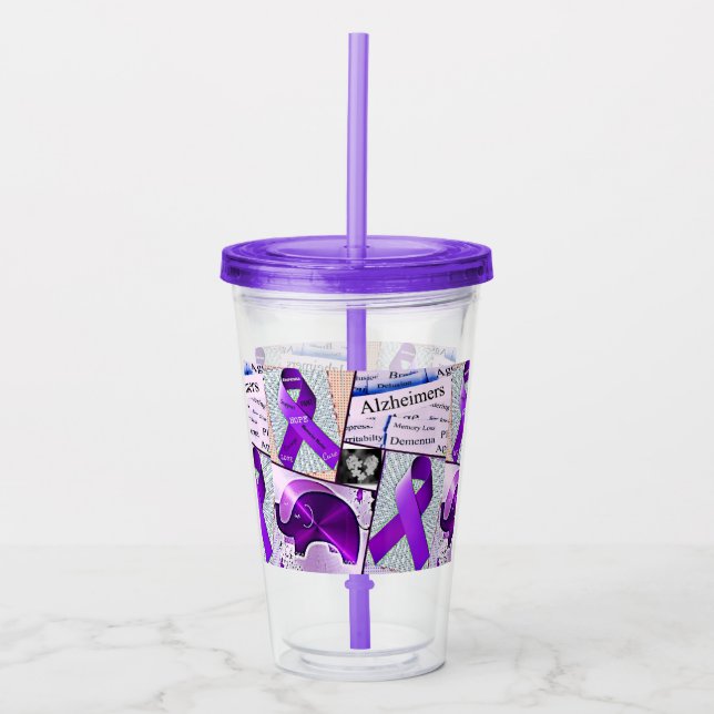 Alzheimer's Awareness Collage Acrylic Tumbler (Front)