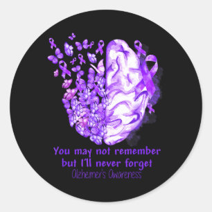 Alzheimers awareness Dementia gift Purple Classic Round Sticker