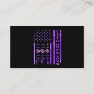 Alzheimers Awareness Faith Hope Love Purple Business Card