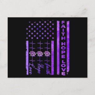 Alzheimers Awareness Faith Hope Love Purple Postcard