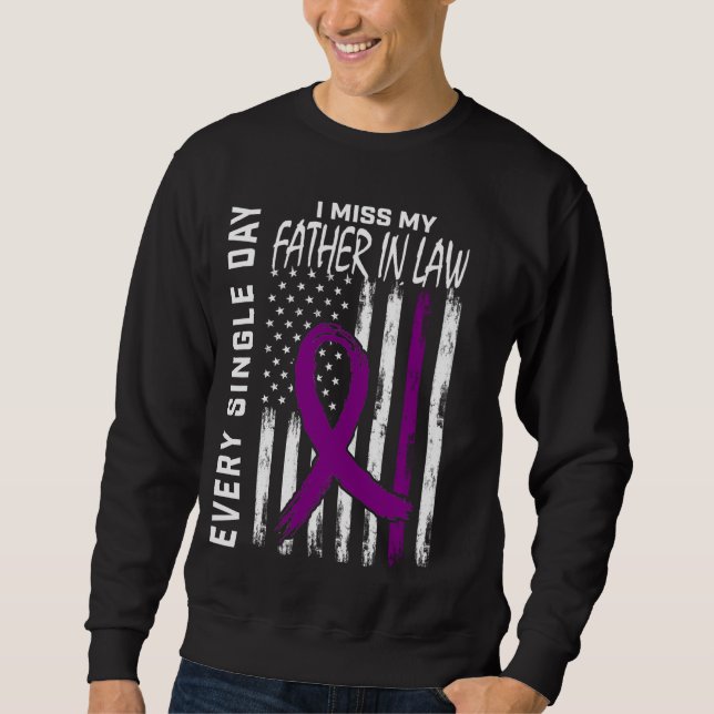 Alzheimers Awareness Father In Law American Flag 4 Sweatshirt (Front)