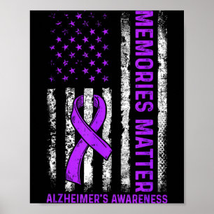 Alzheimer's awareness fight american usa flag poster