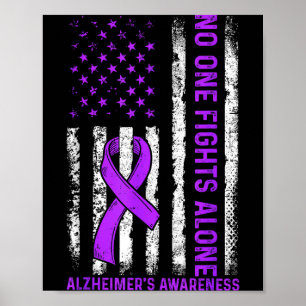 Alzheimer's awareness fight american usa flag poster
