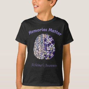 Alzheimers Awareness Flower colourful brain T-Shirt