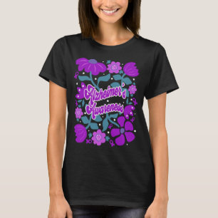 Alzheimer's Awareness Flowers & Ribbons T-Shirt