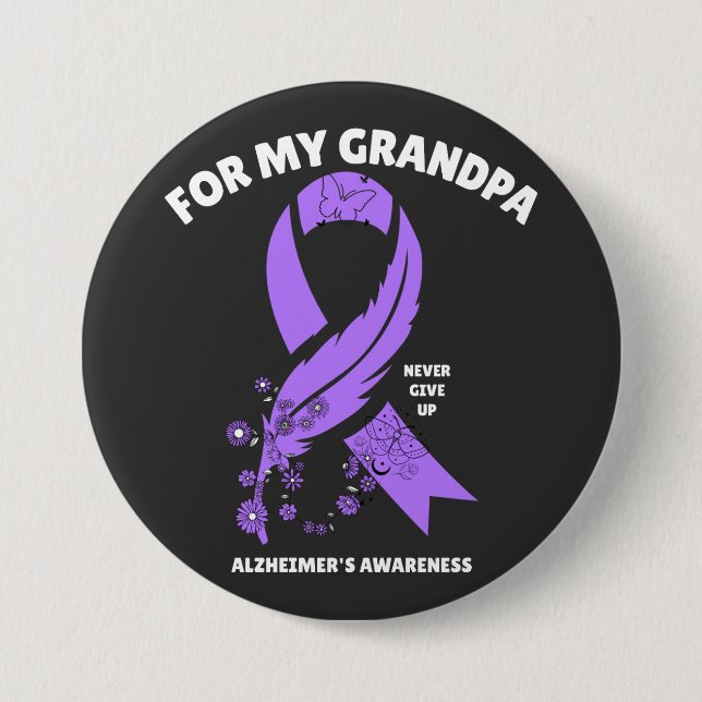 Alzheimer's Awareness - For My Grandpa 7.5 Cm Round Badge (Front)