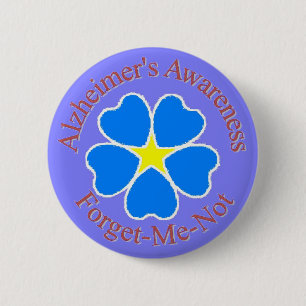 Alzheimer's Awareness forget me not button rd