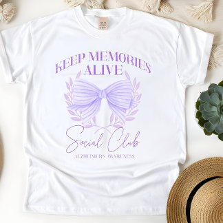 Alzheimer's Awareness gift, purple ribbon support, T-Shirt