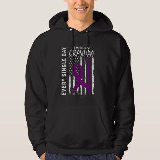 Alzheimers Awareness Grandpa American Flag 4th of  Hoodie