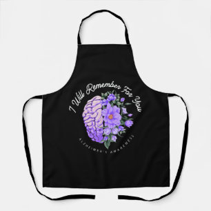 Alzheimer's Awareness I Will Remember For You Apron