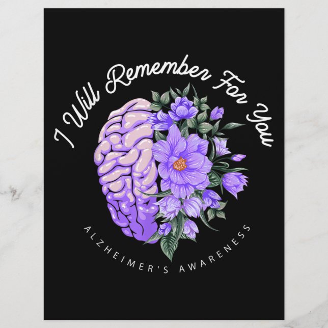 Alzheimer's Awareness I Will Remember For You Custom Letterhead (Front)