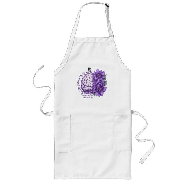 Alzheimer's Awareness I Will Remember For You Long Apron (Front)