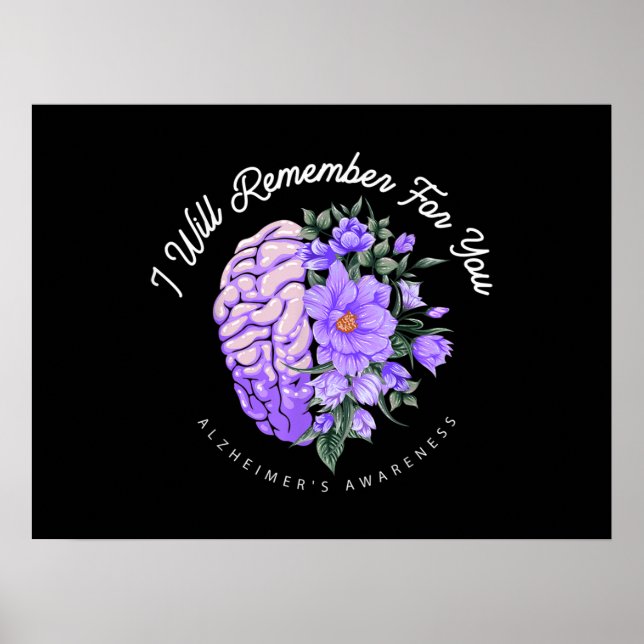 Alzheimer's Awareness I Will Remember For You Poster (Front)