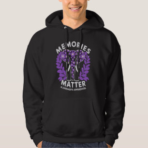 Alzheimers Awareness Memories Matter Purple Elepha Hoodie