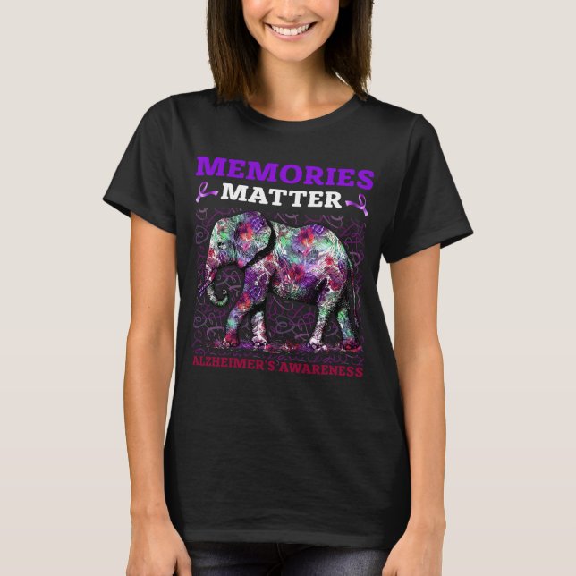 Alzheimers Awareness Memories Matter Purple T-Shirt (Front)