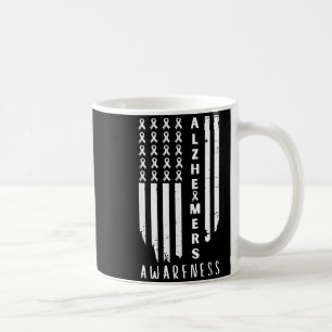 Alzheimer's awareness month usa flag men  coffee mug