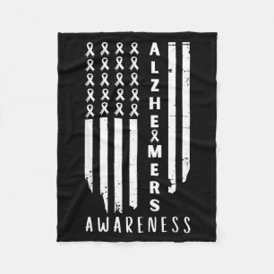 Alzheimer's awareness month usa flag men fleece blanket