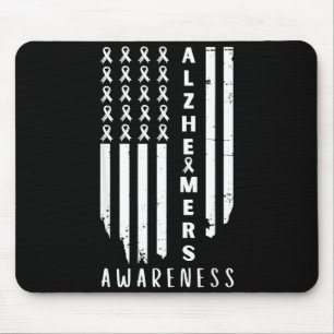 Alzheimer's awareness month usa flag men mouse pad