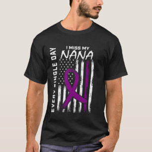 Alzheimers Awareness Nana American Flag 4th of Jul T-Shirt