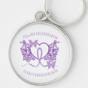 Alzheimers Awareness Purple Butterflies Key Chain4 Key Ring