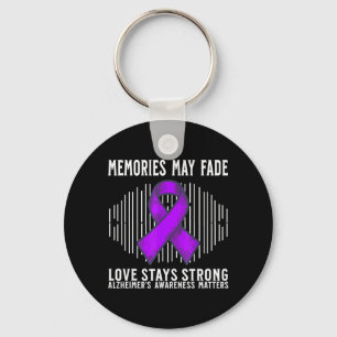Alzheimers Awareness Purple Ribbon alzheimers Key Ring