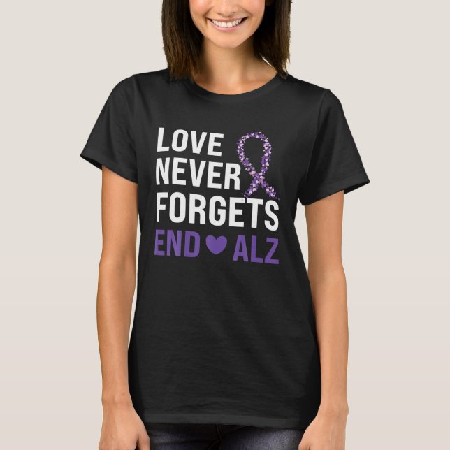 Alzheimer's Awareness Purple Ribbon Dementia Mum D T-Shirt (Front)