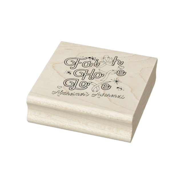 Alzheimer's Awareness Purple Ribbon Products Faith Rubber Stamp (Stamp)