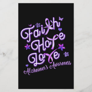 Alzheimer's Awareness Purple Ribbon Products Faith Stationery