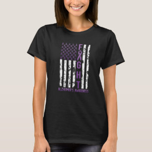 Alzheimer's Awareness September 21 USA Flag Ribbon T-Shirt