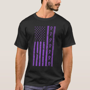 Alzheimer's Awareness September 21 USA Flag Ribbon T-Shirt