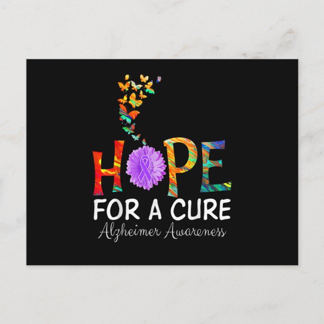 Alzheimer's awareness shirt Hope for a Cure classi Holiday Postcard (Front)