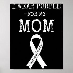 Alzheimer's awareness shirts men women wear purple poster