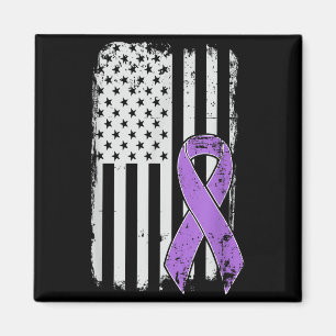 Alzheimers Awareness USA American Flag Dementia Magnet