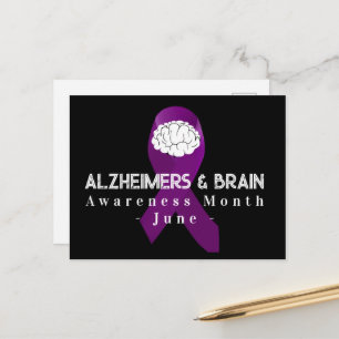 Alzheimer's & brain Awareness Month June Postcard