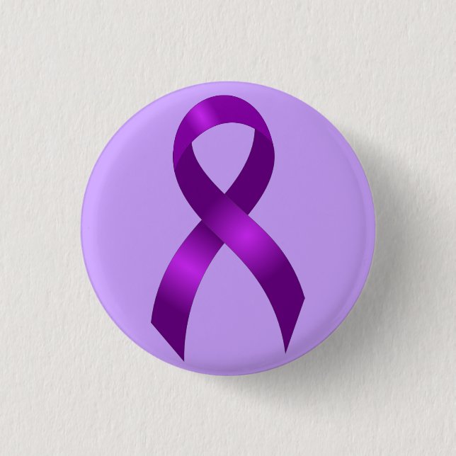 Alzheimers | Crohns & Colitis | Purple Ribbon 3 Cm Round Badge (Front)