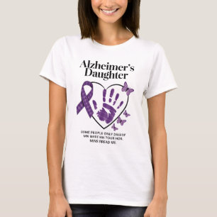 Alzheimer's Daughter Purple Ribbon Awareness Heart T-Shirt