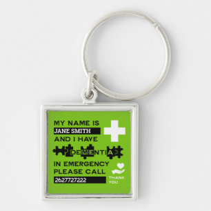 Alzheimer's Dementia Alert Key Ring