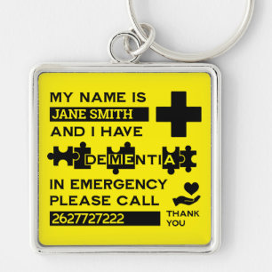 Alzheimer's Dementia Alert Key Ring