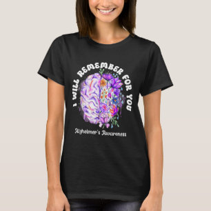Alzheimers Dementia Awareness Support Brain T-Shirt