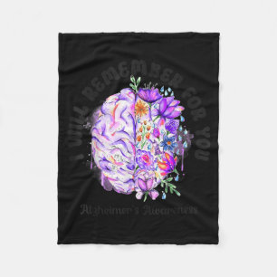 Alzheimer's dementia awareness support brain will fleece blanket