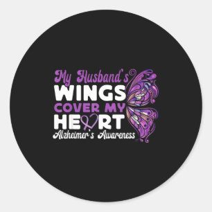 Alzheimer's Dementia Awareness Support Husband Classic Round Sticker